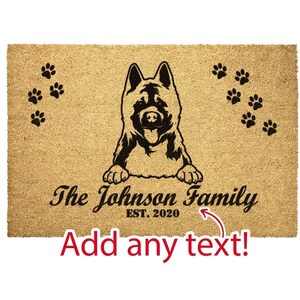 Personalized American Akita Doormat for Dog Dad And Dog Mom, Custom Pet Owner Gift, Custom Japanese Akita Dog Lovers for Him or Her Present