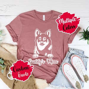 Personalisiertes Schwedisches Vallhund Hundeshirt, Schwedisches Vallhund Mama Dad T-Shirt, Hundeportrait T-Shirt, Erinnerungsgeschenk 