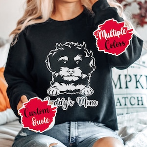 Personalized Yorkiepoo Dog Sweatshirt, Yorkiepoo Mom or Dad, Custom Dog Portrait Sweatshirt, Memorial Gift, New Dog Owner Christmas Gifts