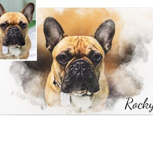 Custom Pet Portrait Canvas, Dog Portrait, Personalized Dog Owner Gift, Unique Pet Canvas Print, Loss Of Pet, Custom Pet Portrait From Photo
