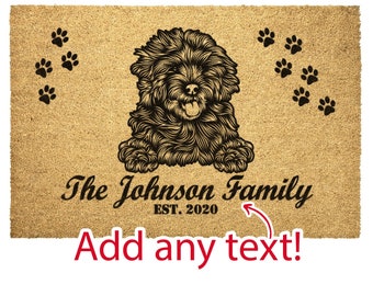 Personalized Goldendoodle Doormat for Dog Dad and Dog Mom Custom Tree Holiday Outdoor Mat Memorial, Dog Lovers Gifts for Him or Her