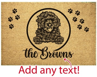 Custom Goldendoodle Rug Doormat for Dog Dad and Dog Mom Custom Tree Holiday Outdoor Mat Memorial, Dog Lovers Gifts for Him or Her