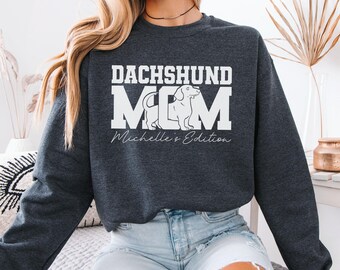 Vintage Dachshund Sweatshirt, Doxie Print Shirt, Wiener Dog Graphic, Trendy Dog Lover Gift for Her, Unisex Sausage Dog  Hoodie for Holidays