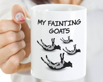 Funny Fainting Goats Coffee Mug, Goat Owner Gifts, I Like Goats, Baby Goats Mug, Funny Lucky Goat Coffee Cup, I Love My Goat Birthday Gift