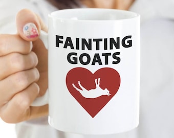 J’aime la tasse à café de chèvres évanouies, cadeaux de propriétaire de chèvre, cadeau présent d’amant de chèvre, tasse à café drôle de chèvre, j’aime mon cadeau d’anniversaire de chèvre