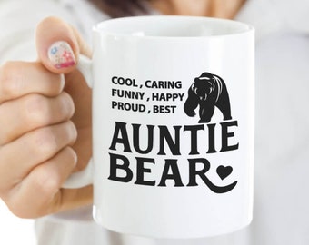Favoriete tante aanwezig gift, cool tante Bear thee mok voor de gift van de verjaardag, 's werelds beste tante Bear mok, perfecte gift van nicht tot tante