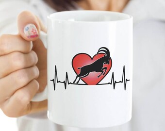 Goat Heartbeat taza de café, regalos del propietario de la cabra, me gustan las cabras, I corazón cabras taza de café, cabra amante presente, me encanta mi regalo de cumpleaños de la cabra