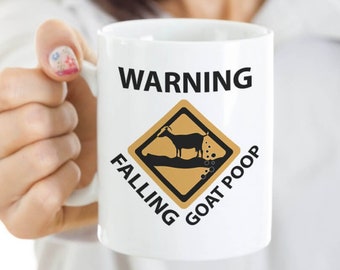 Falling Goat Poop Coffee Mug, Funny Goats Gifts, Goat Humor Mug, Weird Goat Gift, Crazy Goat Coffee Mug, Unique Goat Gifts