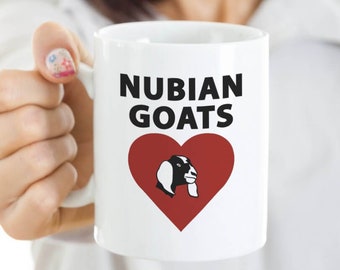 Nubian Goats Heart Coffee Cup, Nubian Goat Owner Coffee Mug, Goat Lover Gifts, Nubian Goat Dad Mom Gift, I Love My Goat Birthday Gift