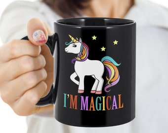 I'm Magical Unicorn Coffee Mug, Unicorn Lover Present Gift, Cute Unicorn Cup, Unique Rainbow Mug, Unicorn Tea Mug, I Love Unicorn Spirit