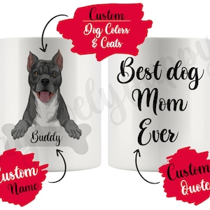 Personalized American Staffordshire Terrier Mom Dad Gift, Best Staffy Dog Mommy Mug, Staffy Owner Cup, Staffy Terrier Dog Women Present Gift