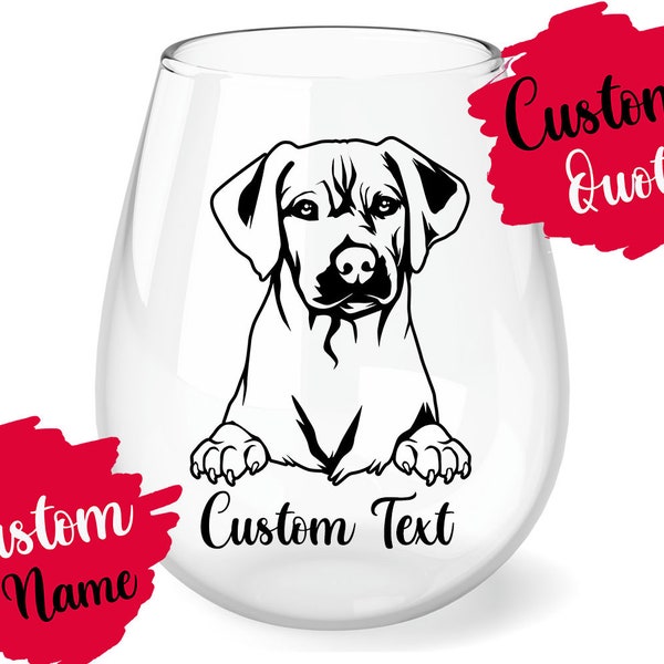 Personalized Rhodesian Ridgeback Dog Mom Dog Dad Wine Glass, African Lion Dog Mommy Daddy Women Gifts, African Lion Hound Owner Gift