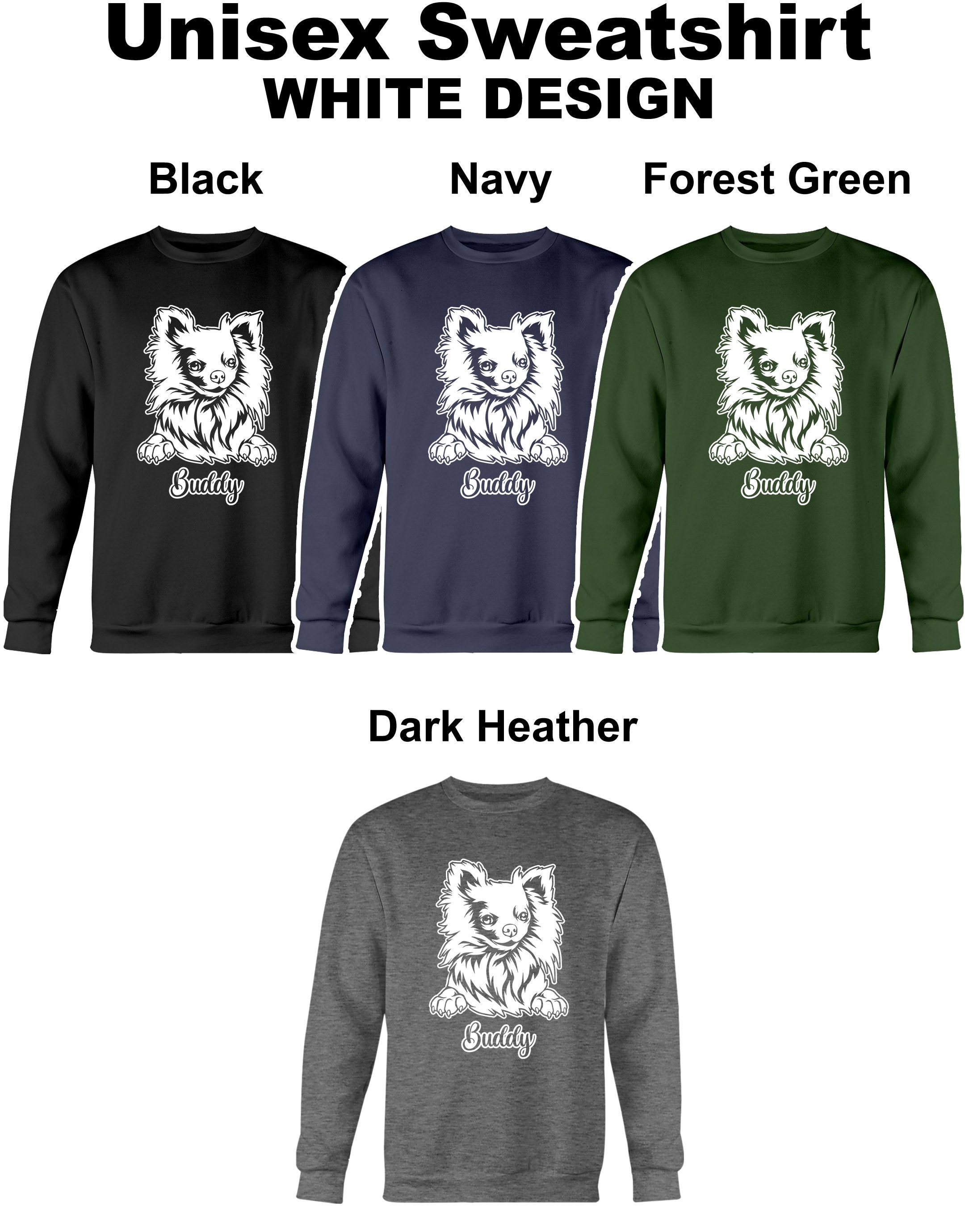 Personalized Longhaired Chihuahua Dog Mom Dad Sweatshirt, Chiwawa