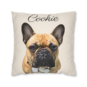 Custom Pet Portrait Square Pillow, Personalized Dog Owner Art Prints, Cat Owner Birthday Pillow Cover, Pet Loss Memorial Gift Pillow Case