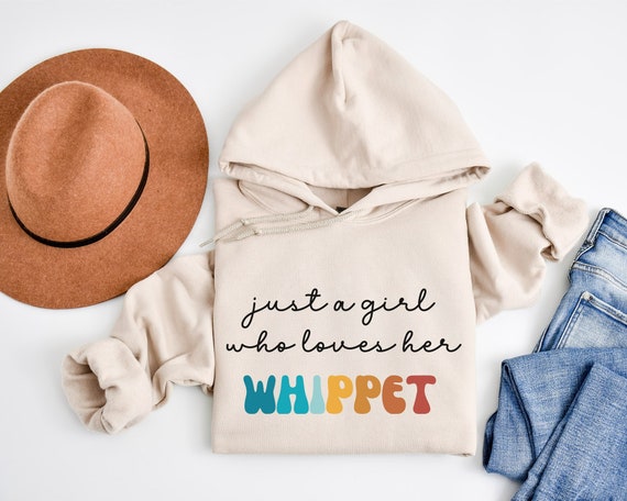 Whippet Dog Retro Hoodie Gift for Girl or Woman - Funny Dog Hooded Sweatshirt - Whippet Dog Owner Hoodie for Pet Lover