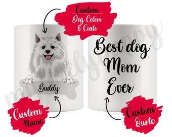 Personalized Japanese Spitz Mom And Dad Gifts, Nihon Supittsu Owner Coffee Mug, Women and Men Christmas Gift, Mommy Daddy Present Gift