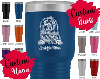 Personalized Havanese Dog Mom and Dad Tumbler, Bichon Habanero Dog Women Christmas Gifts, Mommy Daddy Havanese Cuban Bichon Dog Present Gift