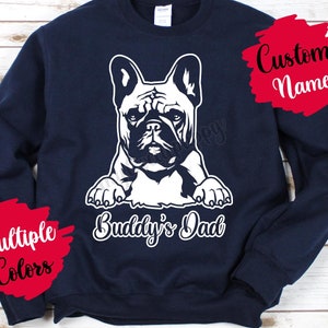 Personalisierte Französische Bulldogge Hund Mama Papa Sweatshirt, Frenchie Frauen Weihnachten Geschenk, Mommy Daddy Sweatshirt, Bulldogge Besitzer Geschenk, Bester Frenchie