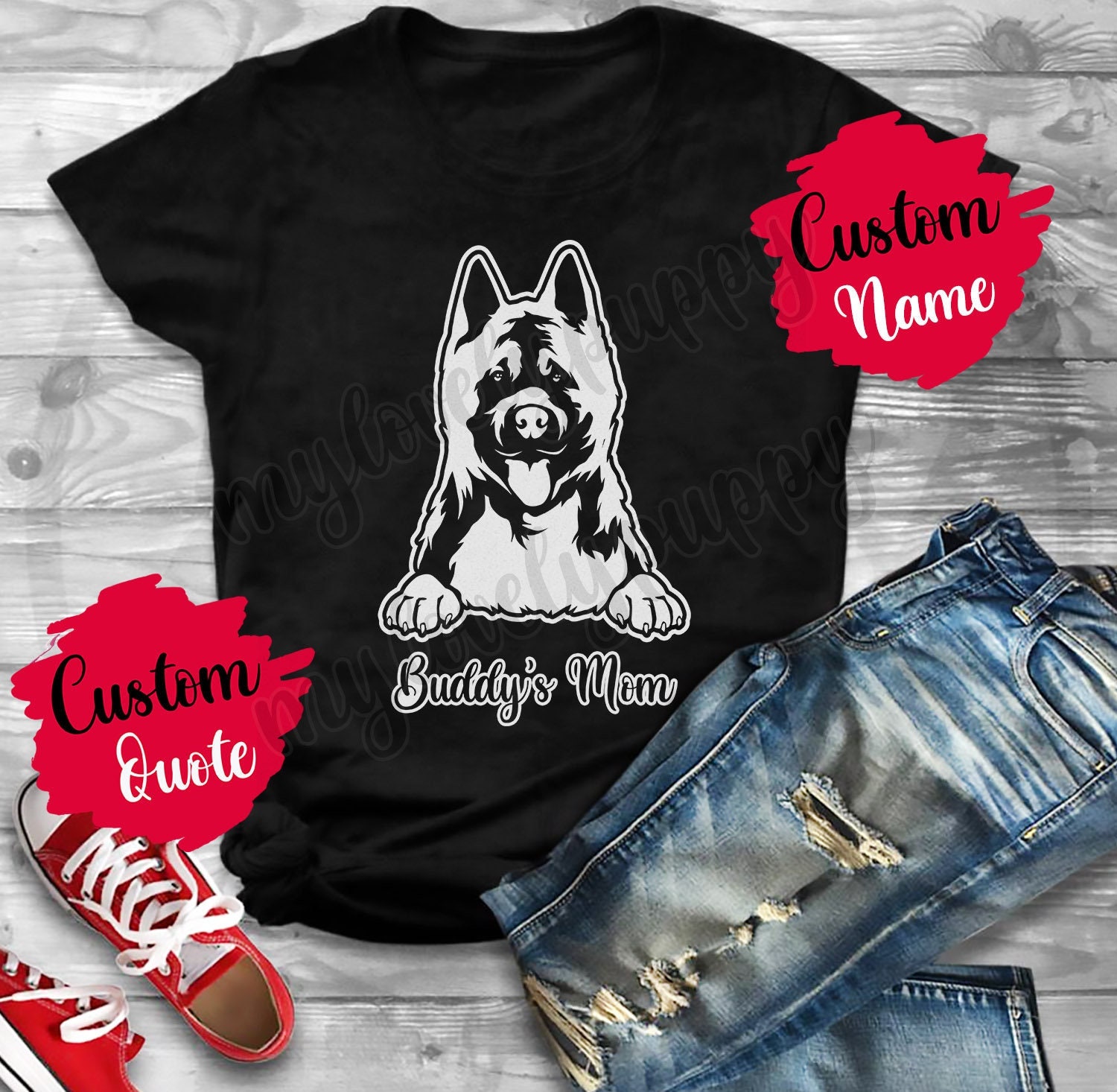 akita dog t shirts