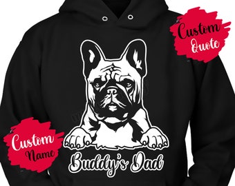 Personalized French Bulldog Dog Mom Dad Hoodie, Frenchie Women Christmas Gift, Mommy Daddy Hoodie, Bulldog Owner Present Gift, Best Frenchie