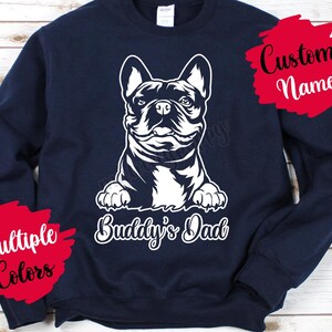Personalisierte Französische Bulldogge Hund Mama Papa Sweatshirt, Mommy Daddy Sweatshirt, Frenchie Frauen Weihnachtsgeschenk, Bulldogge Besitzer Geschenk