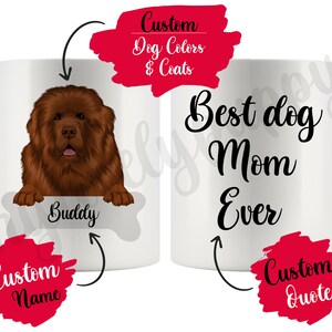 Personalized Newfoundland Mom Dad Gifts, Newfie Dog Mommy Daddy Mug, Blackbear Dog Women Men Gifts, Gentle Giant Dog Mom Present Gift