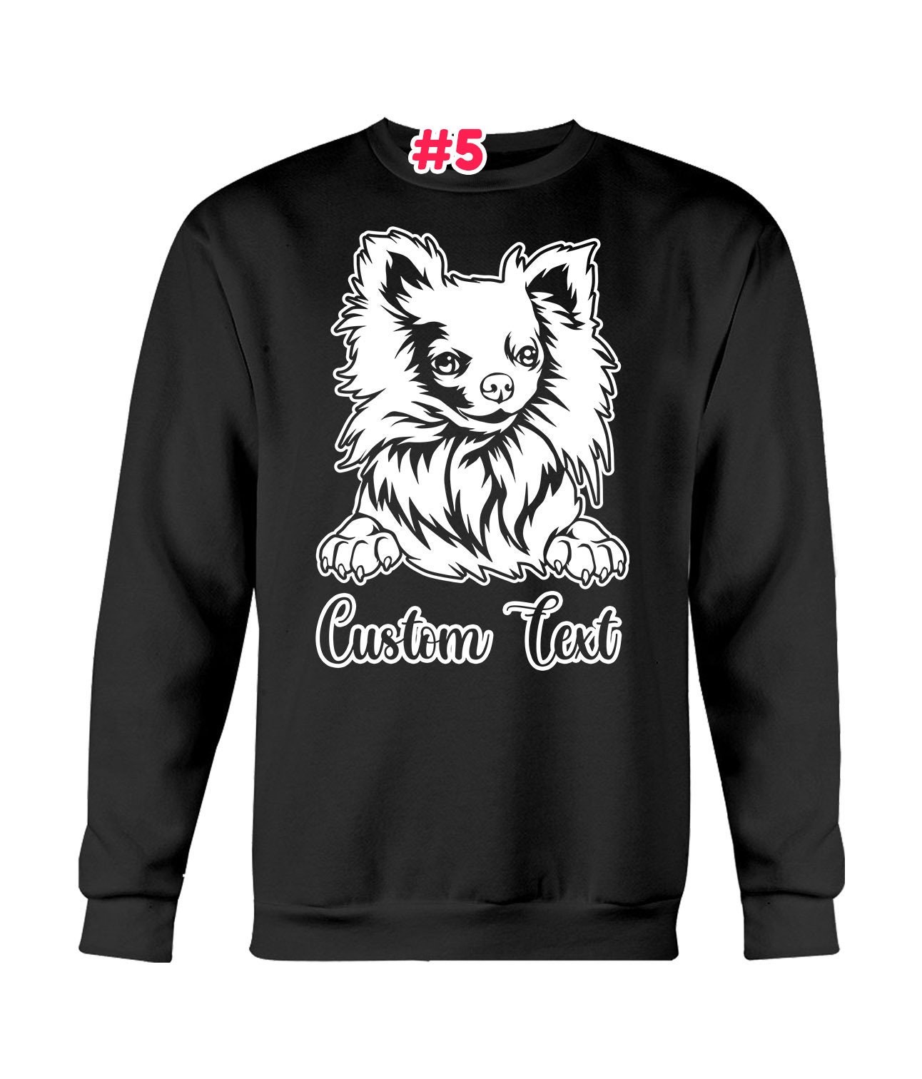 Personalized Longhaired Chihuahua Dog Mom Dad Sweatshirt, Chiwawa