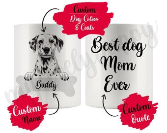 Personalized Dalmatian Dog Mom and Dad Gift, Daddy Mommy Mug, Carriage Dog Owner, Spotted Coach Dog Women Men Dally Dog Christmas Gifts