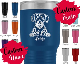 Regalo personalizado de mamá y papá de Dachshund de pelo duro, vaso de propietario de Doxie, regalo de Navidad de perro Teckel para mujeres y hombres, Weenie Dotson Mommy Daddy