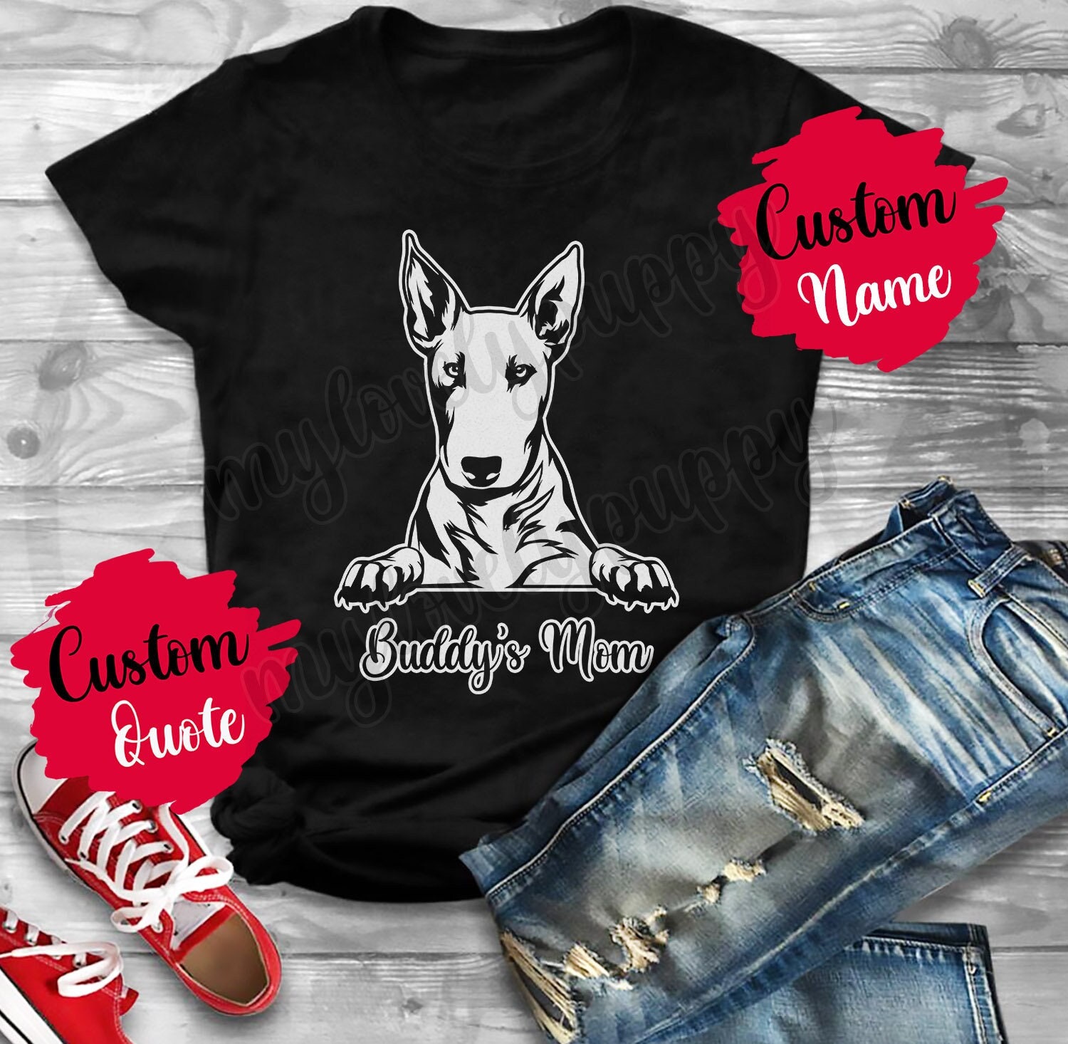 bull terrier mom t shirt