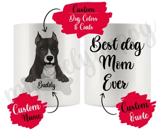 Personalized Pitbull Dog Mom Dad Mug, Pit Bull Terrier Present Gift, Daddy Mommy Mug, Pitbull Owner Gift, Pitty Pittie Men Women Gifts