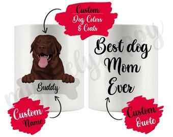 Personalized Labrador Mom and Dad Gift, Chocolate Labrador Retriever Owner Mug, Women Men Labrador Christmas Present Gifts, Lab Dog Mommy