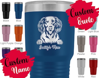 Personalisierte Langhaar Dackel Mama und Papa Geschenk, Dackel Besitzer Becher, Teckel Hund Weihnachten Frauen Männer Geschenk, Weenie Dotson Mama Daddy