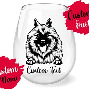 Personalized Keeshond Dog Mom and Dad Wine Glass, German Spitz Men Women Christmas Gift, Wolfspitz Dog Mommy Glass, Keeshond Owner Gifts