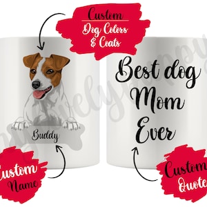 Personalized Jack Russell Terrier Dog Mom and Dad Mug, Women Men Christmas Gifts, Jack Russell Terrier Mommy Daddy Dog Owner Gift