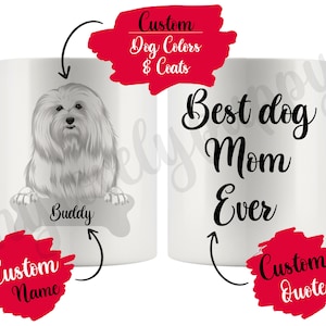 Personalized Cotie Dog Mom and Dad Coffee Mug, Coton De Tulear Christmas Gift, Cotie Mommy Daddy Present Gift, Cotie Dog Mommy Coffee Cup