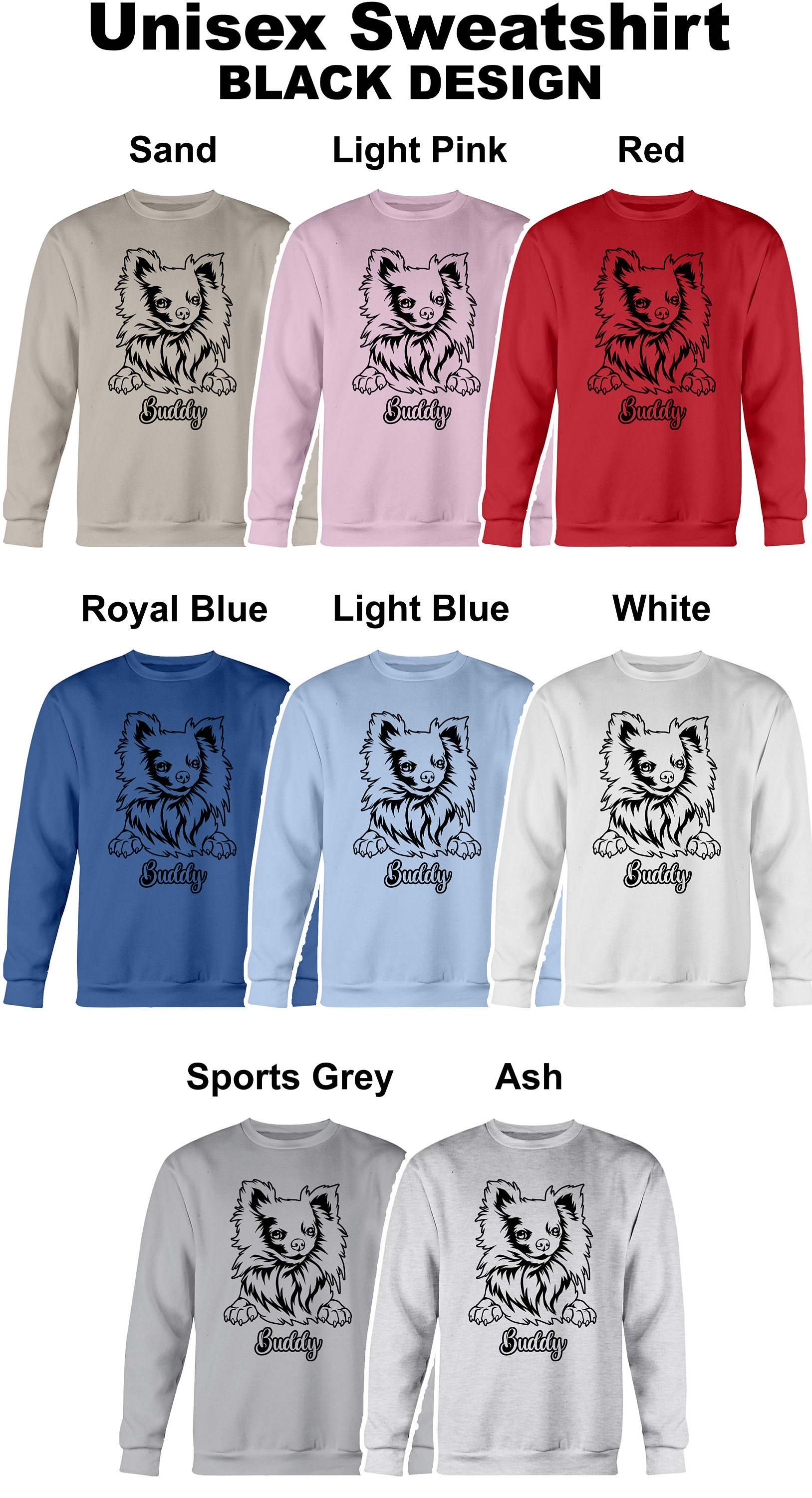 Personalized Longhaired Chihuahua Dog Mom Dad Sweatshirt, Chiwawa