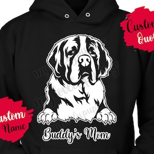 Personalized St Bernard Dog Mom Dad Hoodie, Chien St. Hubert Women Men Gifts, Saint Bernard Daddy Mommy Christmas Present Gift, Sleuth Hound
