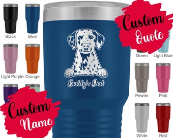 Personalized Dalmatian Dog Mom and Dad Gift, Daddy Mommy Tumbler, Carriage Dog Owner, Spotted Coach Dog Women Men Dally Dog Christmas Gifts