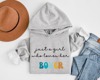Felpa Con Cappuccio Donna I Love My Boxer – Cotone, Rosa, Regalo Per Amanti Dei Cani - Foto 1