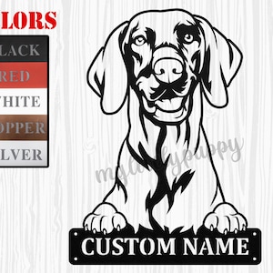 Personalized Vizsla Metal Sign Gift for Him or Her, Custom Metal Name, Pet Owner Kids Room House Decor, Dog Lovers Gifts, Wall Art