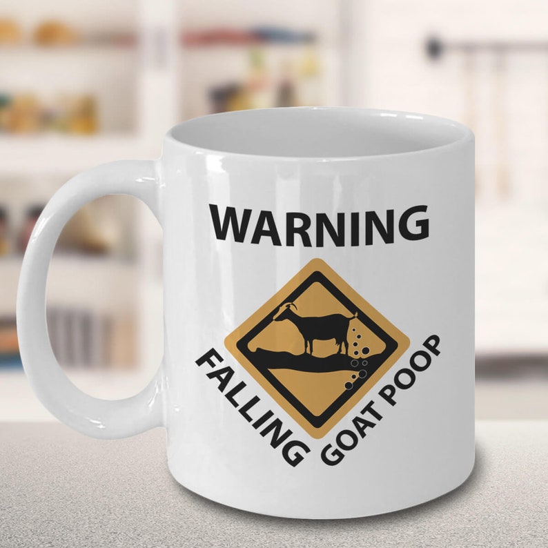 Taza de café de caca de cabra que cae, regalos de cabra divertida, taza de humor de cabra, regalo de cabra extraña, taza de café de cabra loca, regalos de cabra únicos imagen 4