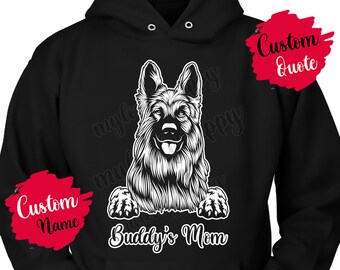 Personalizowana bluza z kapturem dla mamy i taty owczarka niemieckiego, prezent dla kobiet dla psa alzackiego, bluza z kapturem dla mamy i taty, prezent świąteczny dla właściciela Berger Allemand