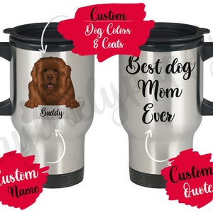 Personalized Newfoundland Mom Dad Gifts, Newfie Dog Mommy Daddy Travel Mug, Blackbear Dog Women Men Gifts, Gentle Giant Dog Mom Present Gift