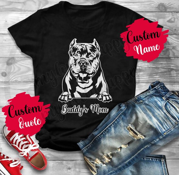 Womens Pit Bull Mom T Shirt Face Flower - Mothers Day Gift Womens Pit Bull Mom T Shirt Face Flower - Mothers Day Gift
