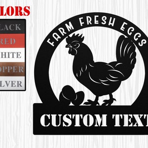 Personalize Farm Fresh Eggs Metal Sign, Chicken Egg Hen Owner Sign, Farm Fresh Eggs Sign, Hen House Metal Sign, Farm Sign, Chicken Eggs Sign