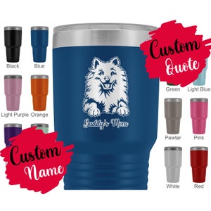 Personalizado American Eskimo Dog Mom Tumbler, Eskimo Spitz Dog Mujeres Regalos, Eskie Dog Mommy Tumbler, American Spitz Dog Owner Present Gift