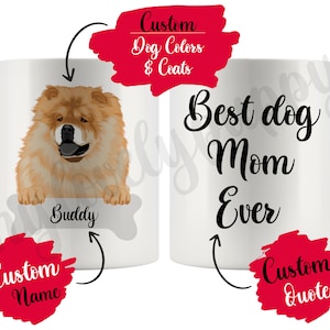 Personalized Chow Chow Dog Mom and Dad Mug, Chowdren Women Men Christmas Gifts, Chow Chow Mommy Dog Owner Present Gift, Best Chow Chow Cup