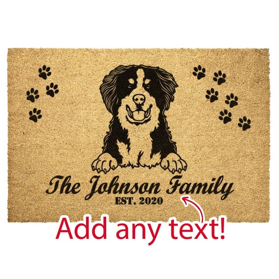 Personalized Bernese Mountain Doormat for Dog Dad and Dog Mom Custom Owner Memorial Decor Present Dog Lovers Gifts for Him or Her Etsy