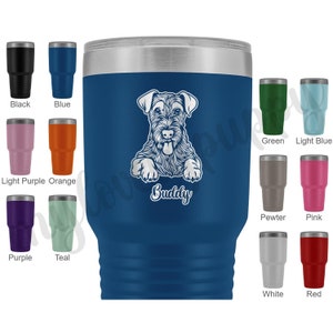 Personalized Airedale Terrier Mom and Dad Tumbler, Waterside Terrier Gift, Bingley Terrier Dog Owner Gifts, Irish Red Terrier Women Present